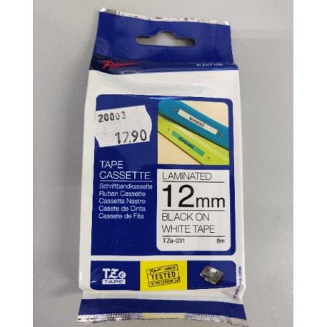 Brother TZ 12mm teippi valkoinen TZe-231